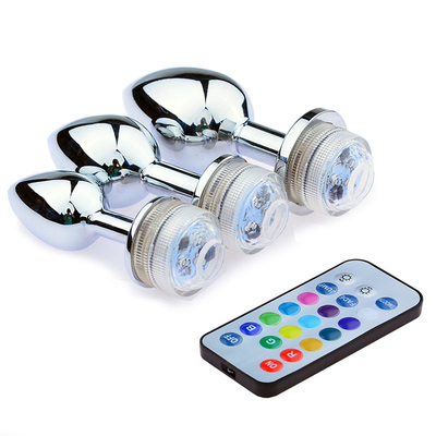 Mengubah warna Anus Pembesaran Anus Kaki Plug Dengan Remote Anal Light Up Plug Anal Plug Dengan Lampu Led