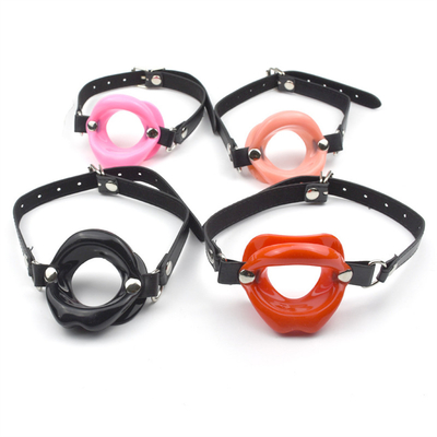 Big Lip Oral Ball Gag Bdsm Bondage Kulit Bondage Pengendalian Buka mulut Pembuka Gag