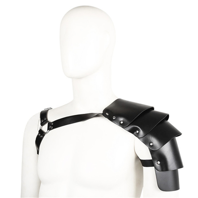 Pria PU Kulit Cosplay Harness, Viking Warrior Shoulder Belt, Knight Cosplay Kostum, Aksesoris Renaissance, Gothic