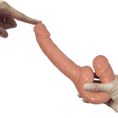 Vibrator Strapless Strap-on Dildo klasik untuk pasangan Strapon untuk Lesbian USB Charger Double-head Vibrator untuk Seks Dewasa