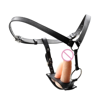 3 Ukuran Hitam Strapless Strap Di Dildo Harness Untuk Wanita Pria Kulit
