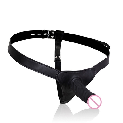 Lesbian 4 Inci Dengan Sucker Wearable Penis Belt Medis PVC PU Sex Toys
