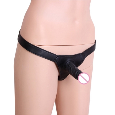 Lesbian 4 Inci Dengan Sucker Wearable Penis Belt Medis PVC PU Sex Toys