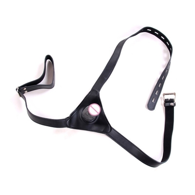 Lesbian 4 Inci Dengan Sucker Wearable Penis Belt Medis PVC PU Sex Toys