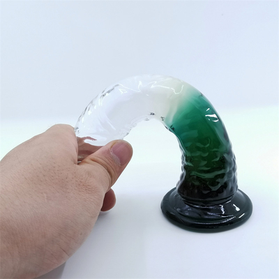 Bahan TPE Hands Free Mainkan Dildo Realistis Fleksibel Dengan Basis Suction Cup