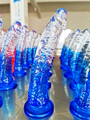 Bahan TPE Hands Free Mainkan Dildo Realistis Fleksibel Dengan Basis Suction Cup
