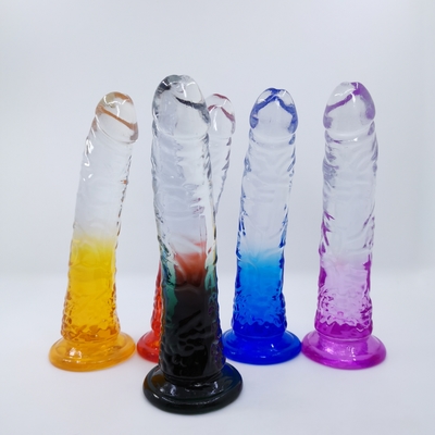 Bahan TPE Hands Free Mainkan Dildo Realistis Fleksibel Dengan Basis Suction Cup