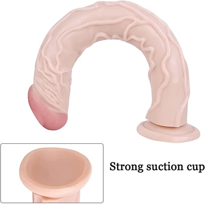 15 Inch Manusia Hidup Fleksibel Tebal Realistis Rakasa Besar Dildo Dengan Cangkir Hisap Yang Kuat