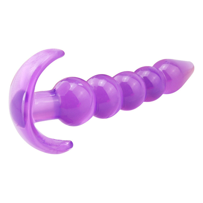 Bumpy Delight Flexible Waterproof TPE Rubber Butt Plug Dengan Smooth Incremental Beads