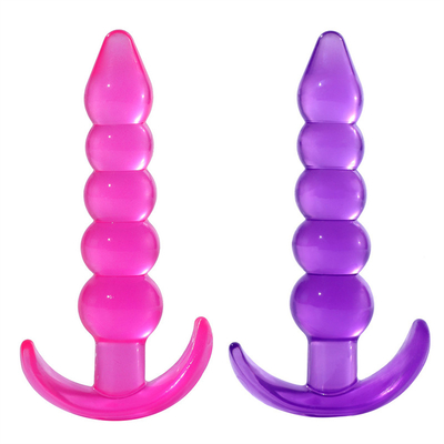 Bumpy Delight Flexible Waterproof TPE Rubber Butt Plug Dengan Smooth Incremental Beads