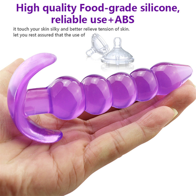 Bumpy Delight Flexible Waterproof TPE Rubber Butt Plug Dengan Smooth Incremental Beads