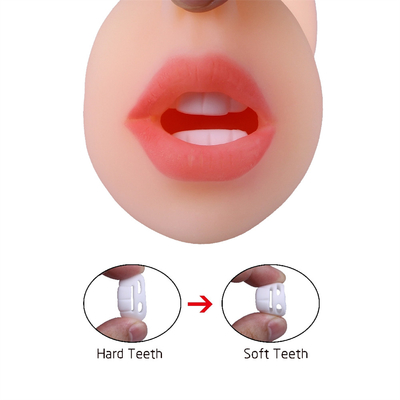 3 In 1 Pria Masturbator Realistis Vagina Saku Ganda Pria Mainan Seks dengan Mulut Lidah Bertekstur Vagina &amp; ketat Anus