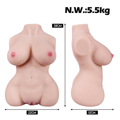 Manusia Hidup Lembut Payudara Besar Tubuh Dewasa Boneka Seks Pria Masturbator untuk Pria 3D Realistis Bertekstur Vagina dengan Anal ChannelPop