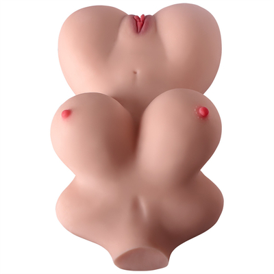 TPE 3 In 1 Tubuh Pria Masturbator dengan Payudara Realistis Vagina dan Anal Mainan Seks untuk Pria dengan Built-in Tulang Belakang