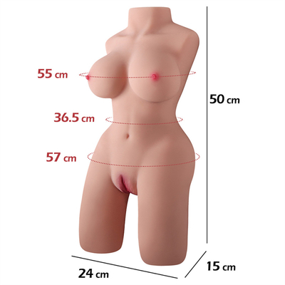 6.5 kg Multi Posisi Aktif Setengah Panjang Perempuan Silikon Boneka Seks Torso Vagina Realistis Boneka Seks Payudara Besar Cocok untuk