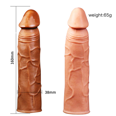 Silikon Kondom Penis Lengan Karet Pria Kondom Penis Lengan Dildo Extender