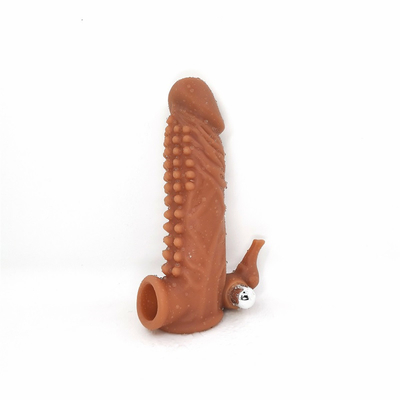 Dapat Digunakan Kembali Silikon Kondom Dengan Ayam Lengan Dildo Selubung Kondom Untuk Pria Extender Mainan Seks Penis Lengan