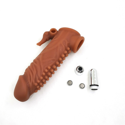 Dapat Digunakan Kembali Silikon Kondom Dengan Ayam Lengan Dildo Selubung Kondom Untuk Pria Extender Mainan Seks Penis Lengan