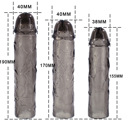 Mainan Seks Dildo Extender Kondom untuk Pria Penis Ekstensi Lengan Ayam Silikon Realistis Penis