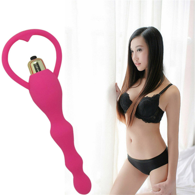 Silikon Mainan Seks Manik-manik 10 Kecepatan Anal Plug Vibrator untuk Pria Dan Wanita