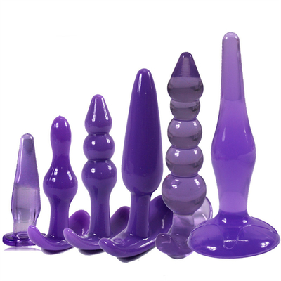 6 Buah Kombinasi Lembut TPE Anal Butt Plug Set Stimulator Anal Mainan Seks untuk Pria dan Wanita