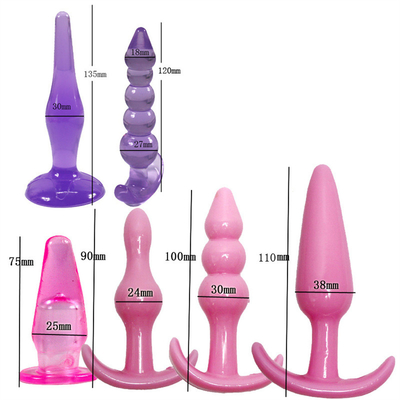 6 Buah Kombinasi Lembut TPE Anal Butt Plug Set Stimulator Anal Mainan Seks untuk Pria dan Wanita