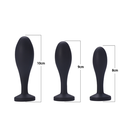 Drop Shipping Silicone Anal Sex Toys Desain Tetesan Air Hitam Anal Massager Butt Plug Anal Plug Set