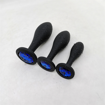 Drop Shipping Silicone Anal Sex Toys Desain Tetesan Air Hitam Anal Massager Butt Plug Anal Plug Set