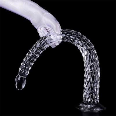 Super Long Snake Anal Butt Plug Dildo dengan Cup Suction, Pelatih Anal Mainan Seks