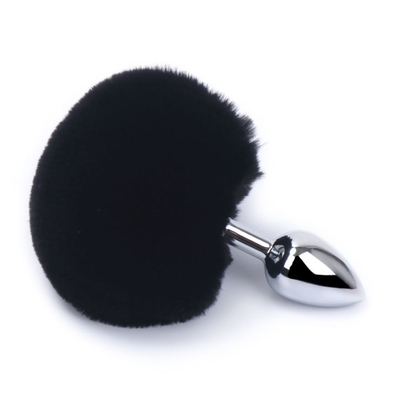 Beragam Warna Metal Mainan Seks Plug Anal Dengan Bunny Tail