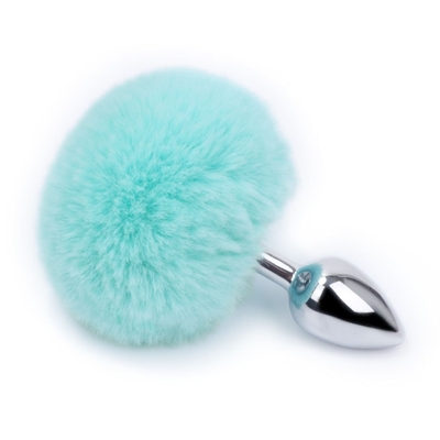 Beragam Warna Metal Mainan Seks Plug Anal Dengan Bunny Tail