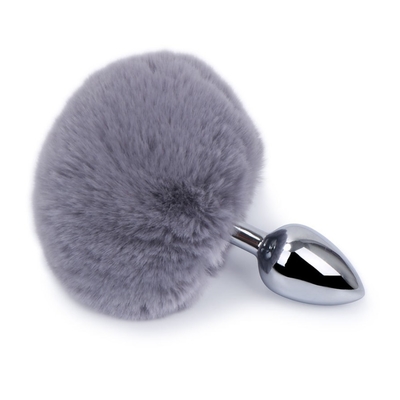 Beragam Warna Metal Mainan Seks Plug Anal Dengan Bunny Tail