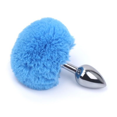 Beragam Warna Metal Mainan Seks Plug Anal Dengan Bunny Tail