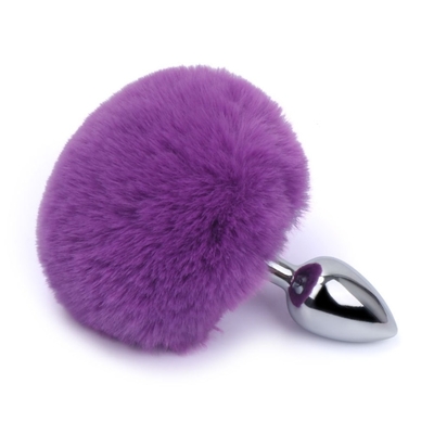 Beragam Warna Metal Mainan Seks Plug Anal Dengan Bunny Tail