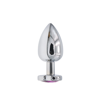 Aluminium Alloy Heart Shape Anal Plug Metal Anal Plug Mainan Seks Untuk Wanita Anal Plug Dengan Permata Plastik Berwarna-warni