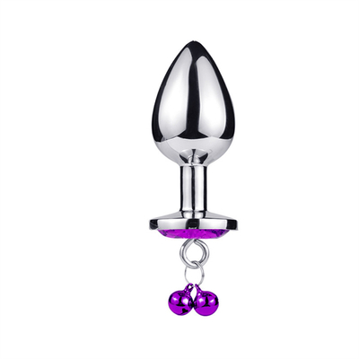 Anal Sex Toys Plug Butt Stainless Steel Crystal 3pcs Set Metal Anal Plug dengan Bell