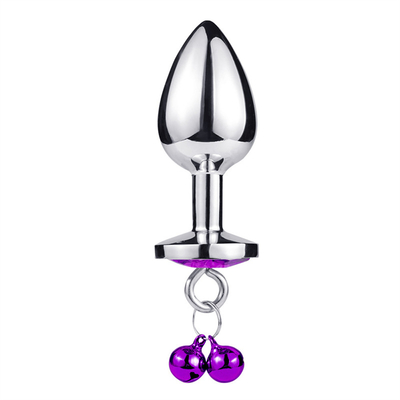 Anal Sex Toys Plug Butt Stainless Steel Crystal 3pcs Set Metal Anal Plug dengan Bell