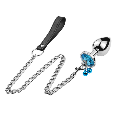 Anal Sex Toys Plug Butt Stainless Steel Crystal 3pcs Set Metal Anal Plug dengan Bell