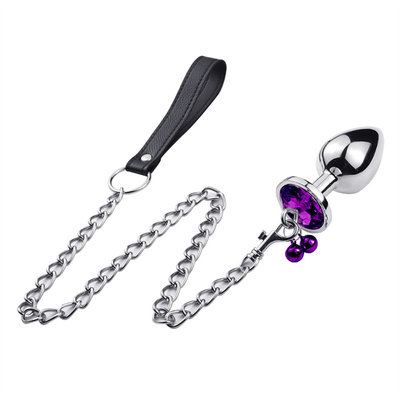 Anal Sex Toys Plug Butt Stainless Steel Crystal 3pcs Set Metal Anal Plug dengan Bell