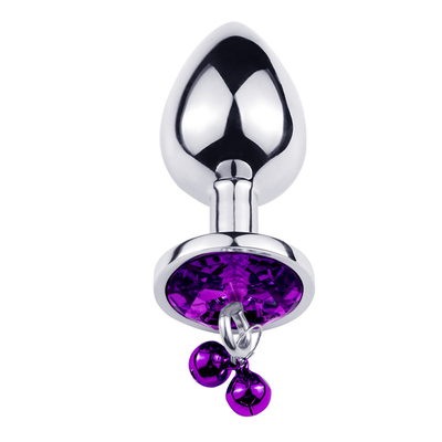 Anal Sex Toys Plug Butt Stainless Steel Crystal 3pcs Set Metal Anal Plug dengan Bell