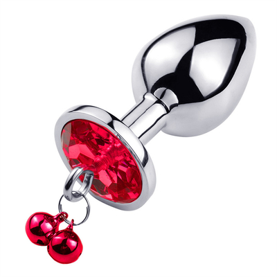 Anal Sex Toys Plug Butt Stainless Steel Crystal 3pcs Set Metal Anal Plug dengan Bell