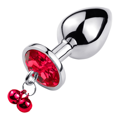 Anal Sex Toys Plug Butt Stainless Steel Crystal 3pcs Set Metal Anal Plug dengan Bell