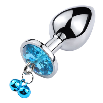 Anal Sex Toys Plug Butt Stainless Steel Crystal 3pcs Set Metal Anal Plug dengan Bell