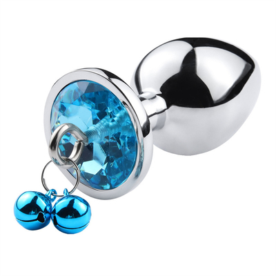 Anal Sex Toys Plug Butt Stainless Steel Crystal 3pcs Set Metal Anal Plug dengan Bell