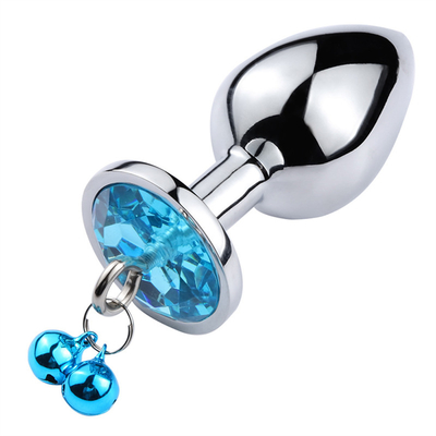 Anal Sex Toys Plug Butt Stainless Steel Crystal 3pcs Set Metal Anal Plug dengan Bell