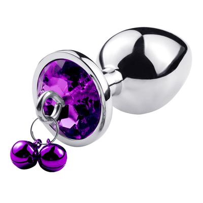 Anal Sex Toys Plug Butt Stainless Steel Crystal 3pcs Set Metal Anal Plug dengan Bell