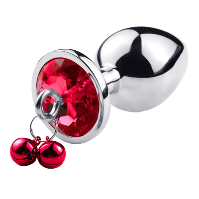 Anal Sex Toys Plug Butt Stainless Steel Crystal 3pcs Set Metal Anal Plug dengan Bell