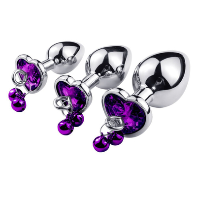 Ring Bell Butt Plug Anal mainan seks dengan rantai logam untuk pria dan wanita tahan air bahan berat kecil
