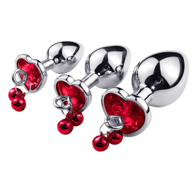Ring Bell Butt Plug Anal mainan seks dengan rantai logam untuk pria dan wanita tahan air bahan berat kecil