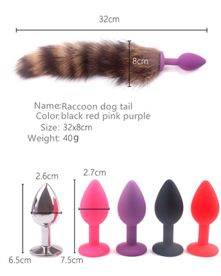 Pakai nyaman Anal Plug Toys Silikon Fox Tail Anal Plug Tail Anal Toys Wanita